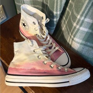 Converse sunset watercolor skyline print high tops 7